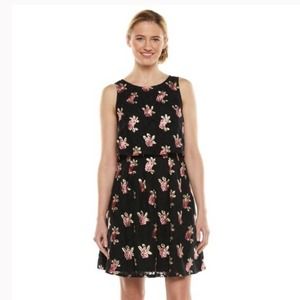 ELLE Black Lace Floral Dress